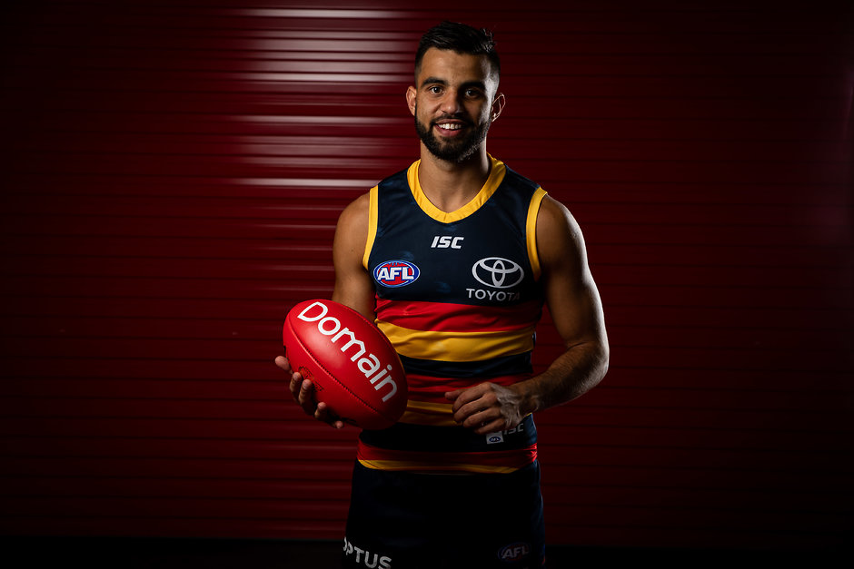 AFL 2019 Portraits - Adelaide Crows ADELAIDE, AUSTRALIA - FEBRUARY 25: Wayne Milera of the Crows poses for a photograph during the Adelaide Crows 2019 official team photo day at AAMI Stadium on February 25, 2019 in Adelaide, Australia. (Photo by James Elsby/AFL Media)
